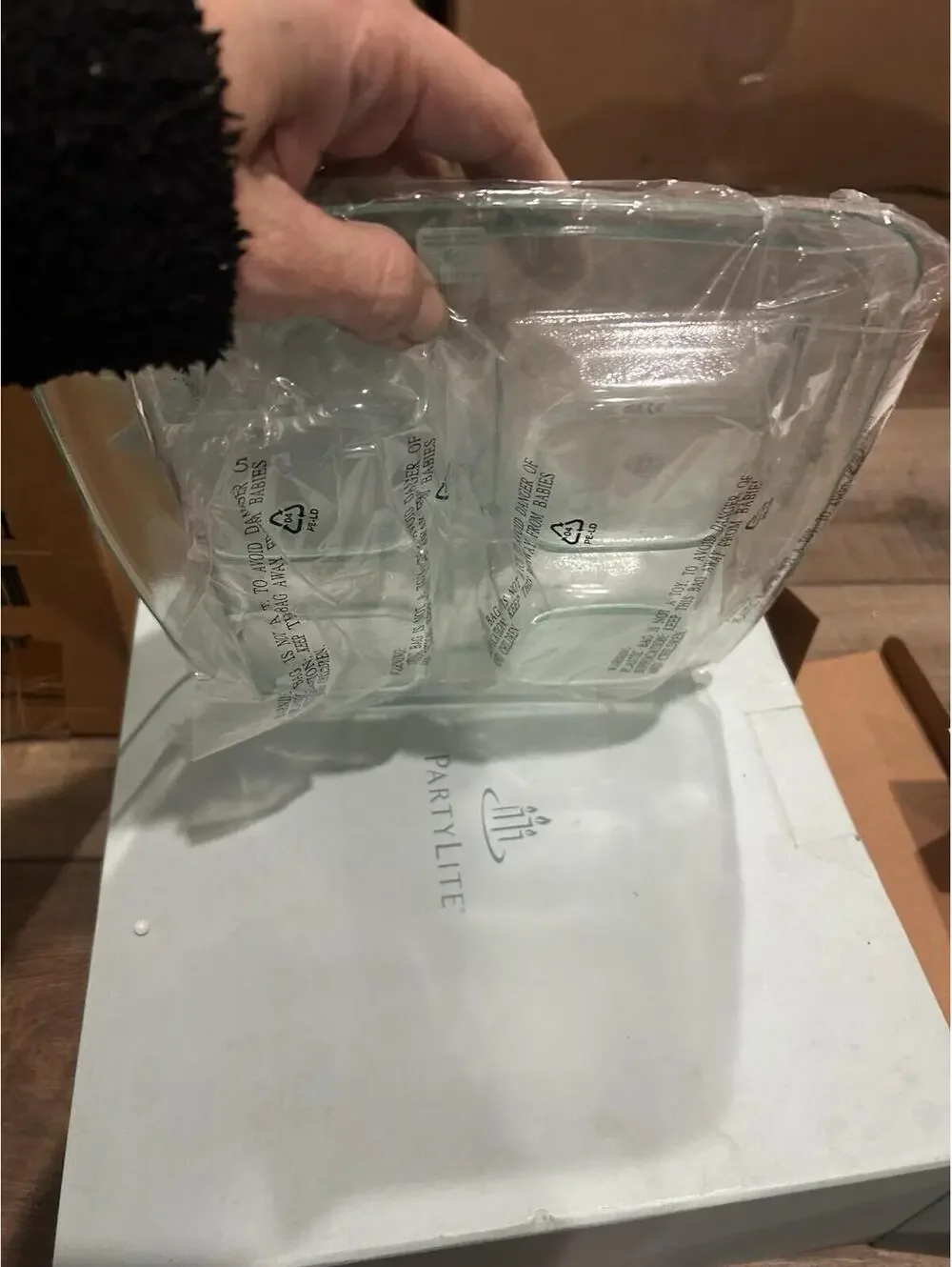 PartyLite Stratus glass Candle Trays Retired New In Box P16C/PHB3306U 3 wick